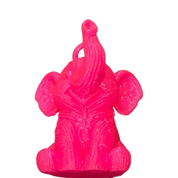 Pink Elephant With Small Split Circle Key Ring & Clasp- Handcrafted - Picture 2 of 3